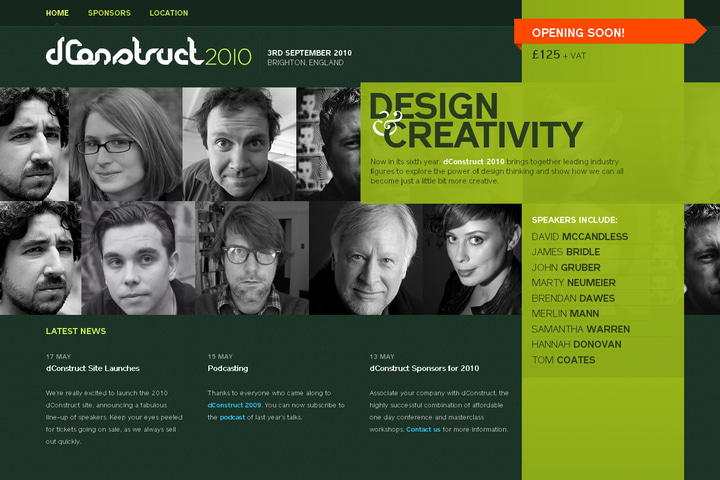 dConstruct 2010 website preview